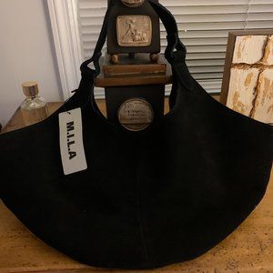 M.I.L.A. Ladies Black Suede Handbag